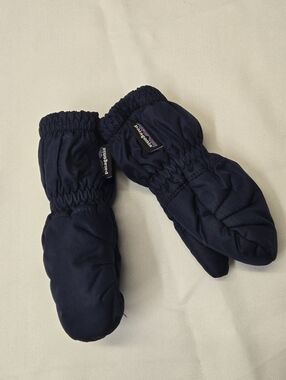 Patagonia Infant Baby Puffer Mittens Unisex Size 0-3m Navy Blue